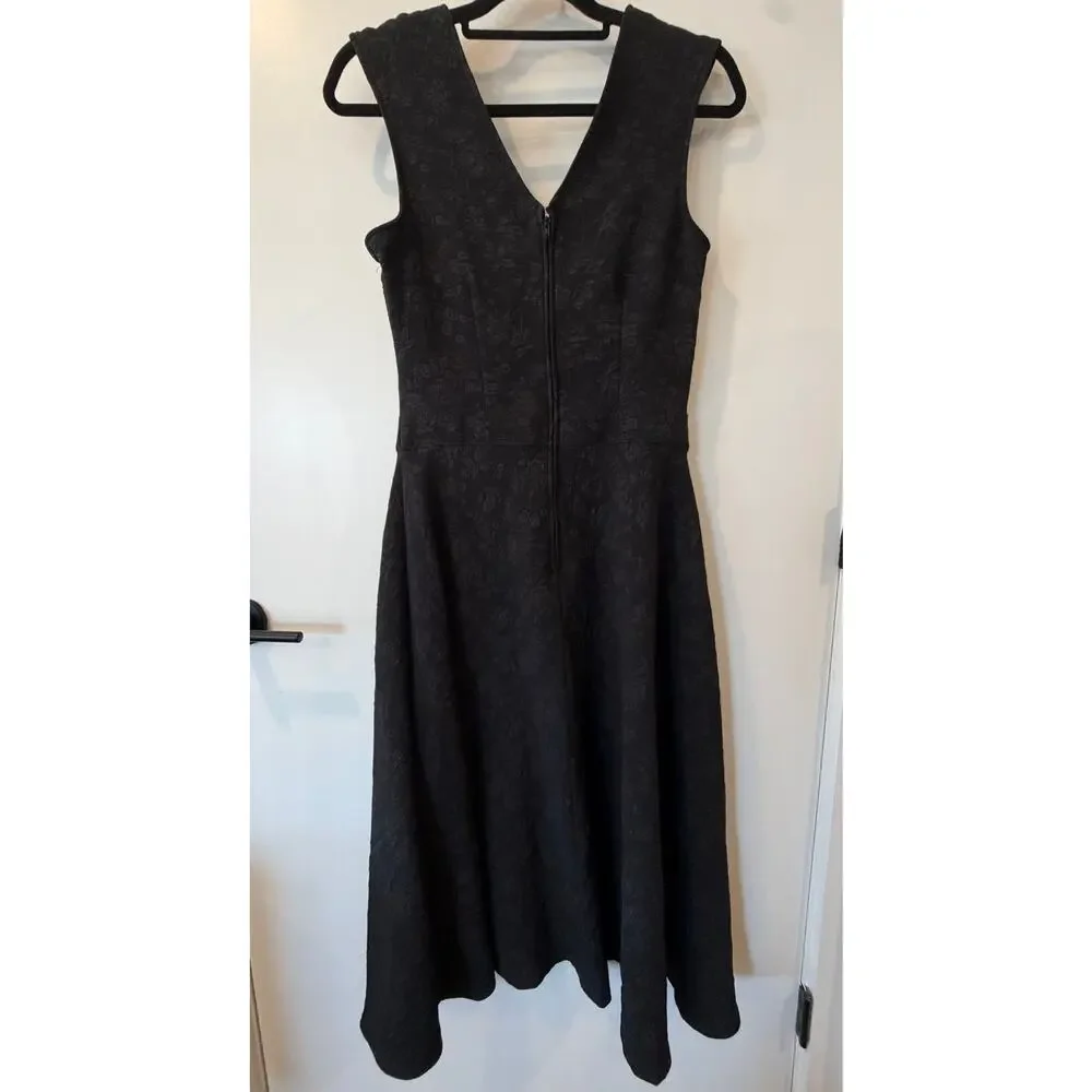 Bettie Page Queen of Pinups Size 12 Black Lace Cocktail Dress - Midi Length - Picture 3 of 3